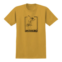 T-shirt Antihero Doobie Lance coloris jaune moutarde chiné, artwork Lance Mountain sérigraphié sur la poitrine