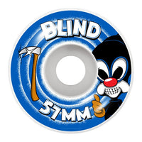 Jeu de 4 roues de skate Blind Reaper Impersonator 51mm blanches à graphisme bleu