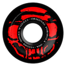 Jeu de 4 roues de skateboard Bones 100's V5 Sidecut 52mm noires, graphisme Mummy Skulls