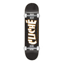 Skateboard complet Cliche Banco Charcoal 8.0 pouces, plateau gris anthracite vu de dessus