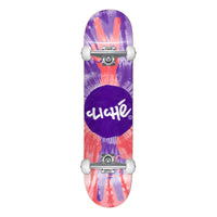 Skateboard complet Cliché Peace Purple Red 8.0", graphique violet et rouge avec signe de paix
