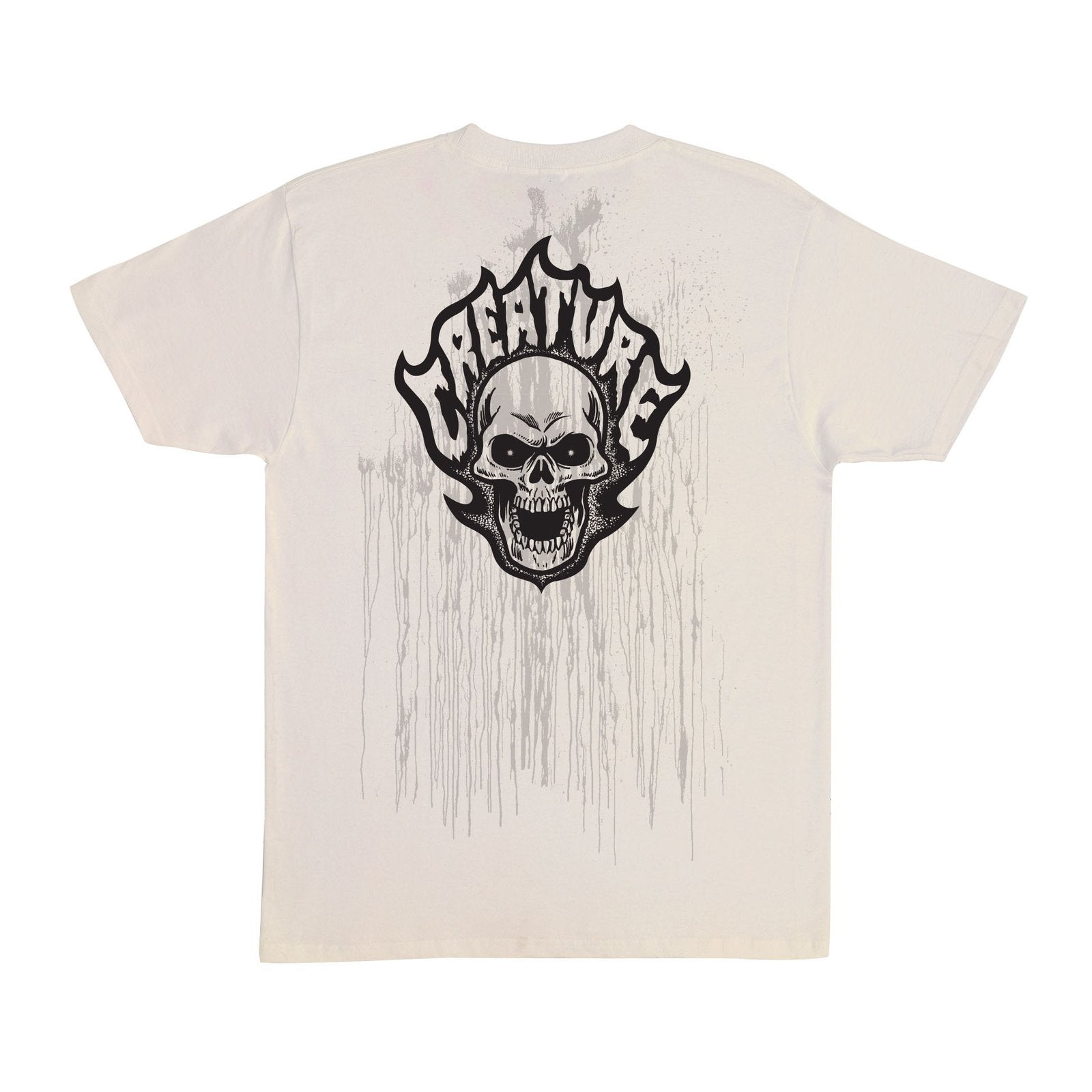Creature T-shirt Bonehead Flame Wash SS Natural