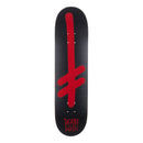 Deck de skate Deathwish Gang Logo Bricks noir et rouge, dessous mat avec motif de briques