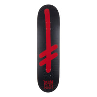 Deck de skate Deathwish Gang Logo Bricks noir et rouge, dessous mat avec motif de briques