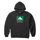Sweat à capuche Emerica Classic Combo noir avec logo sérigraphié sur la poitrine