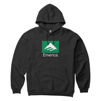 Sweat à capuche Emerica Classic Combo noir avec logo sérigraphié sur la poitrine