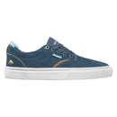 Chaussure de skate Emerica Dickson coloris Dark Blue, tige suède bleu foncé et semelle gomme