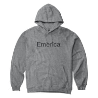 Sweat à capuche Emerica Pure Logo gris avec logo navy sérigraphié sur la poitrine