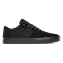 Chaussure de skate Etnies Barge LS coloris Black Dirty Wash, low-top vulcanisée en suède noir délavé