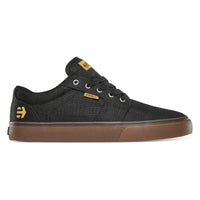 Chaussure de skate Etnies Barge LS coloris noir avec semelle gomme, vue de profil
