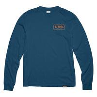 T-shirt manches longues Etnies Quality Control bleu marine avec logo orange poitrine et dos
