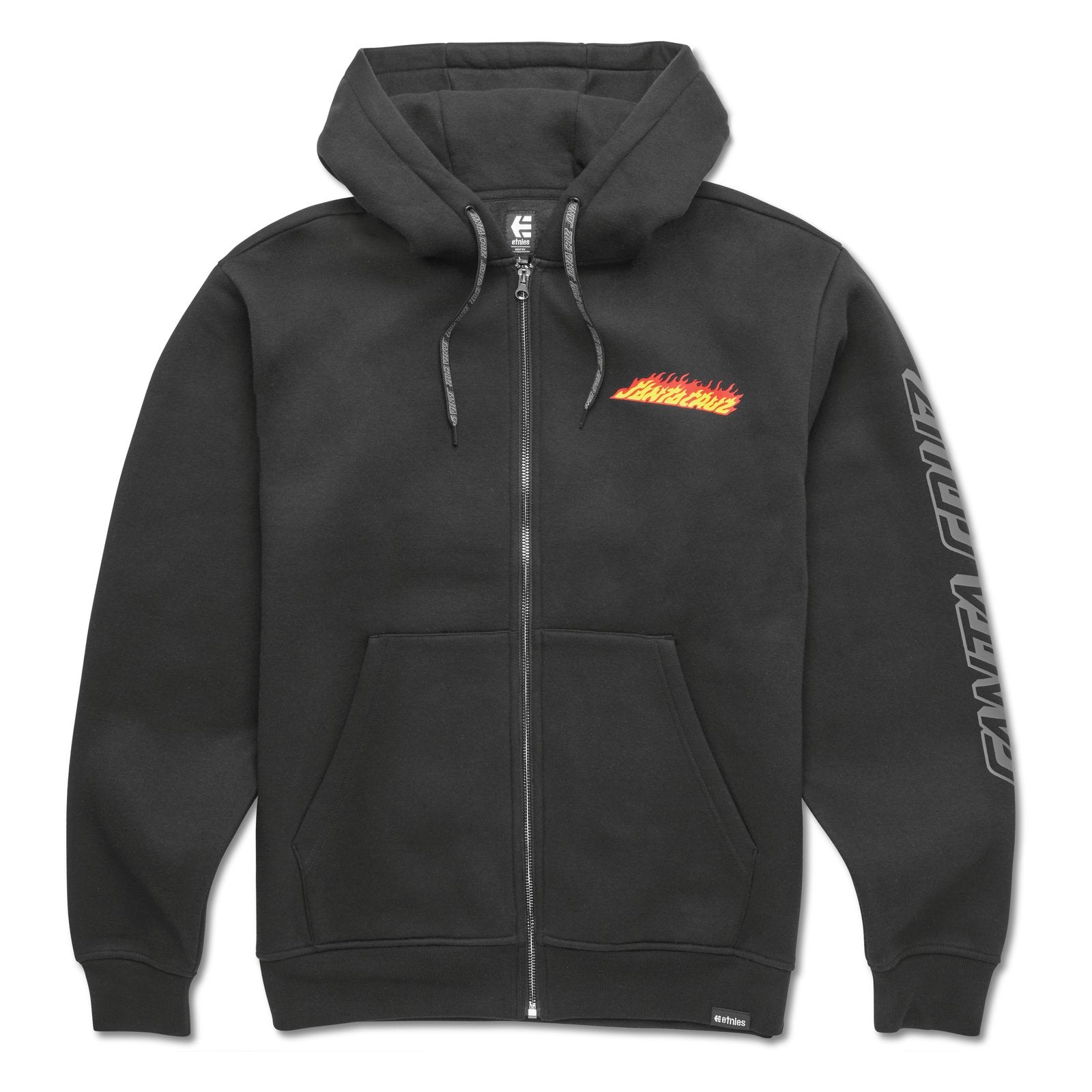 Etnies Santa Cruz Flame Tech Zip Hoodie Black L