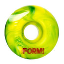 Jeu de 4 roues de skate Form Swirl Rasta 52mm, coloris vert et jaune