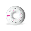 Jeu de 4 roues Girl Sanrio Tokyo Speed Staple 50mm blanches, graphisme Sanrio sur le flanc