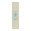 Plaque de grip Grizzly Stamp coloris gris clair et bleu, logo ours, format 9 x 33 pouces