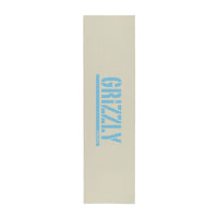 Plaque de grip Grizzly Stamp coloris gris clair et bleu, logo ours, format 9 x 33 pouces