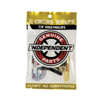Jeu de 8 vis Independent Phillips 0.875" noir et or avec écrous