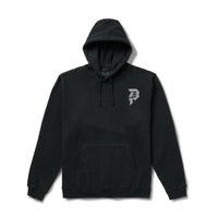Sweat à capuche Primitive Exist Hood noir avec artwork sérigraphié, taille L