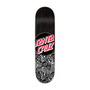 Deck de skate Santa Cruz Flier Collage Dot 8.125", graphique en collage de flyers sur fond noir