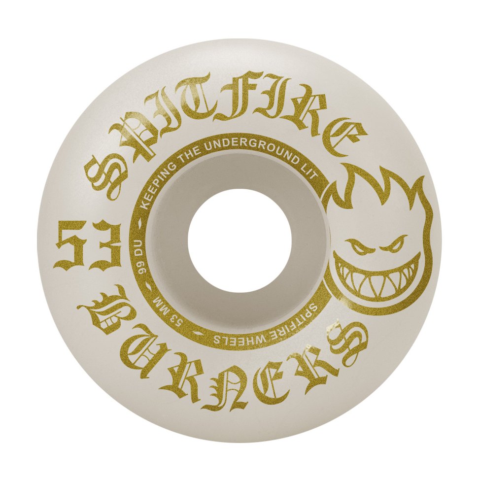 Spitfire Wheels (jeu de 4) 53mm 99A Burner Gold