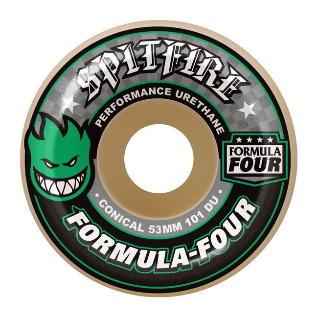 Spitfire Wheels (jeu de 4) 53mm F4 101A Conical Green