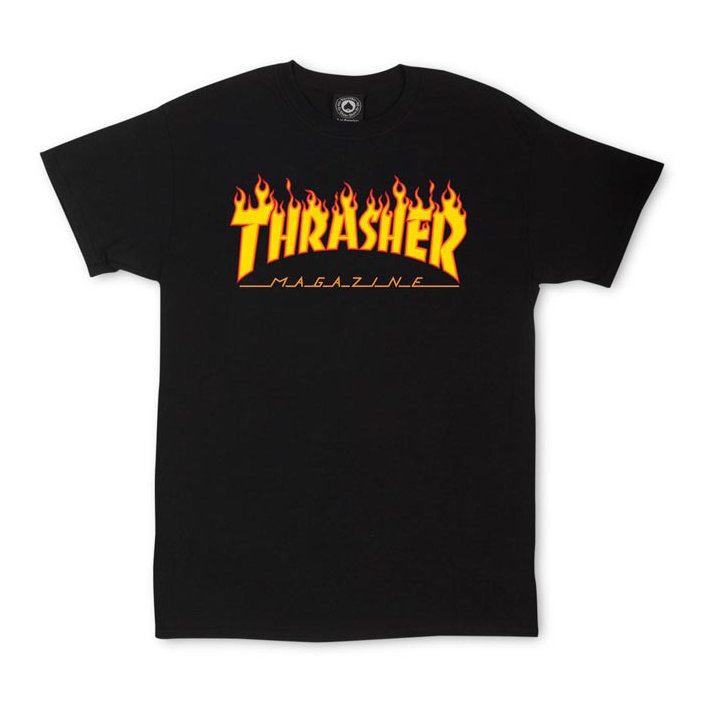 Thrasher T-shirt Flame Black