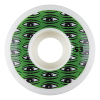 Jeu de 4 roues de skate Toy Machine All Seeing 53 mm blanc et vert