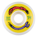 Jeu de 4 roues Toy Machine Fos Arms 54 mm blanches et jaunes
